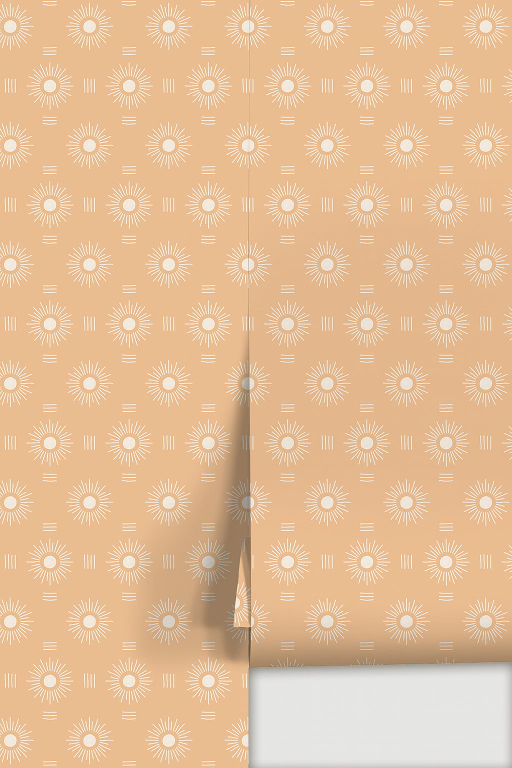 Sun Rays Wallpaper, peach and white