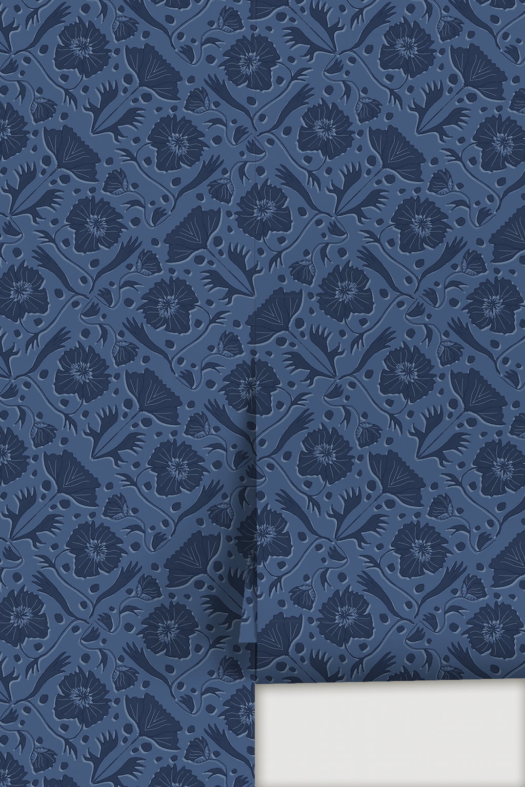 Poppy Pavilion Wallpaper, blue