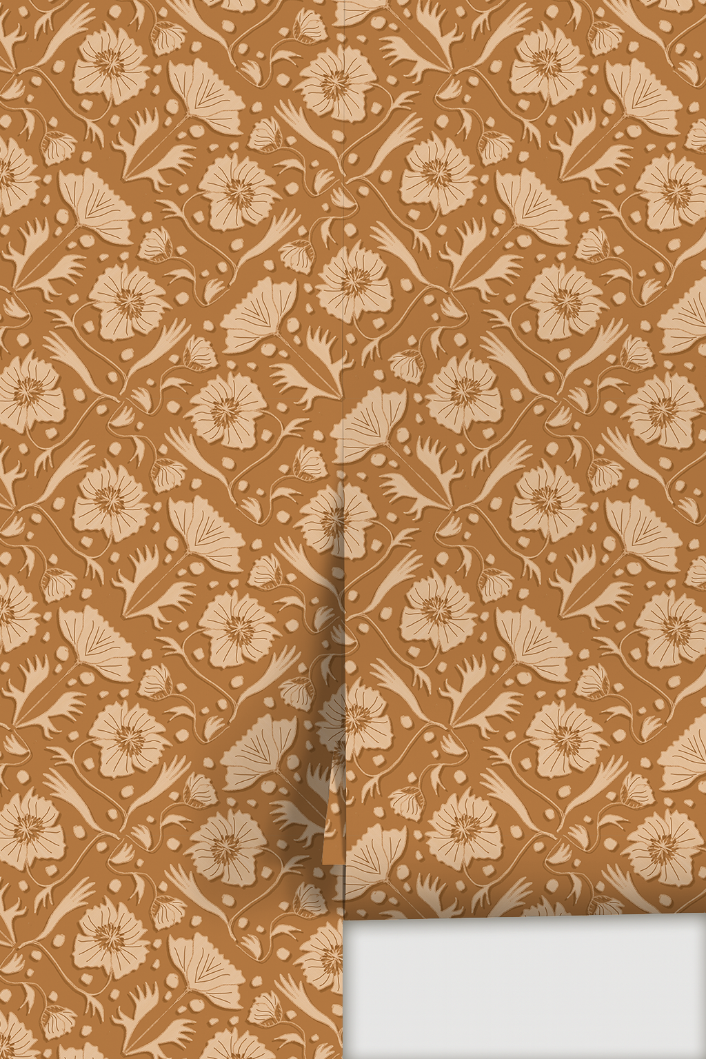 Poppy Pavilion Wallpaper, salted caramel
