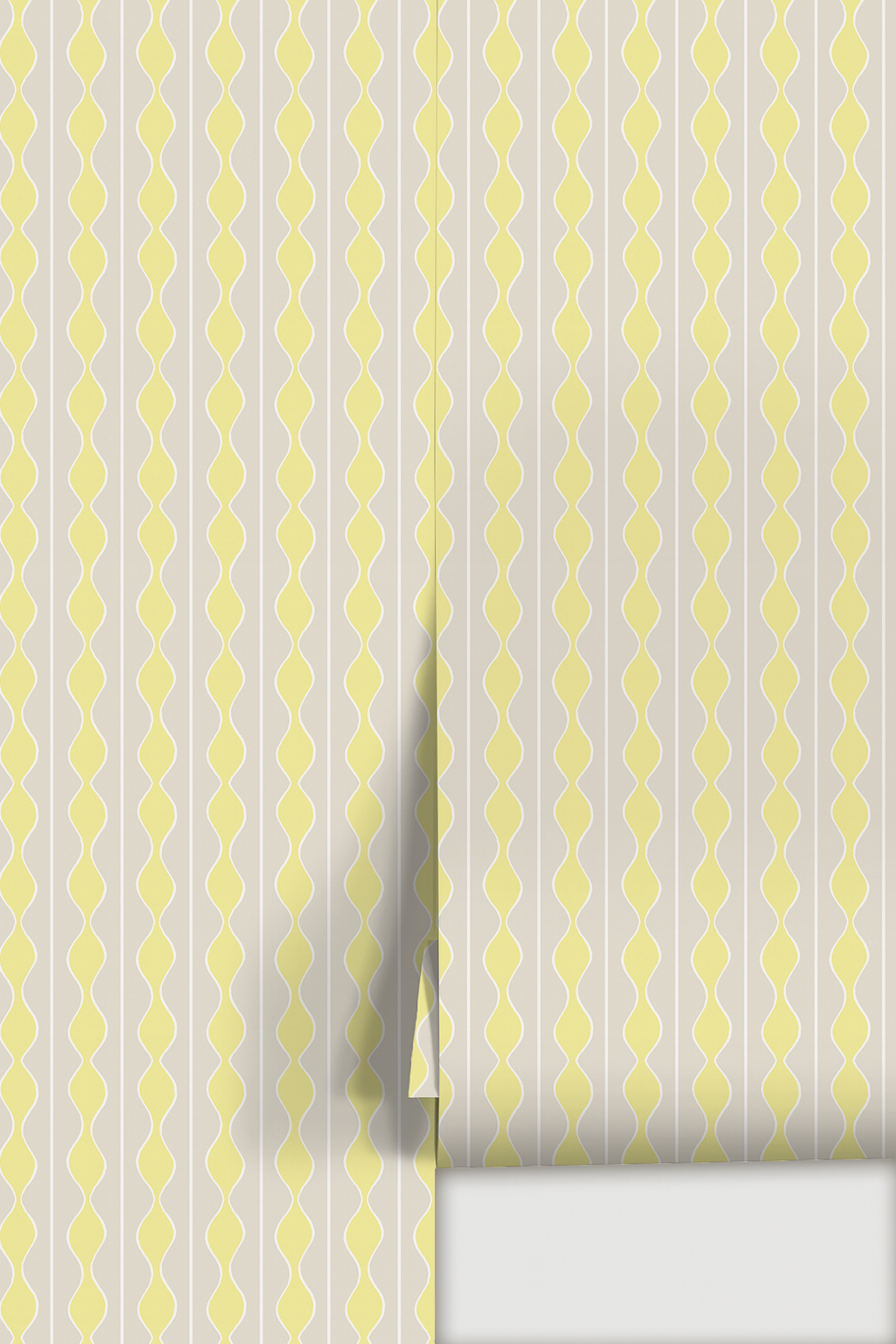 Rosario Stripe Wallpaper, beige and limoncello