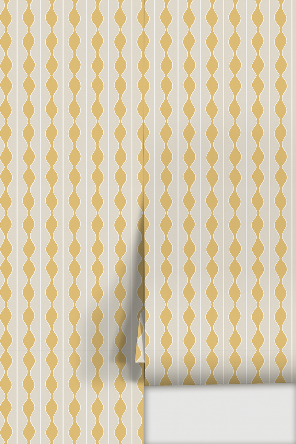 Rosario Stripe Wallpaper, beige and yellow