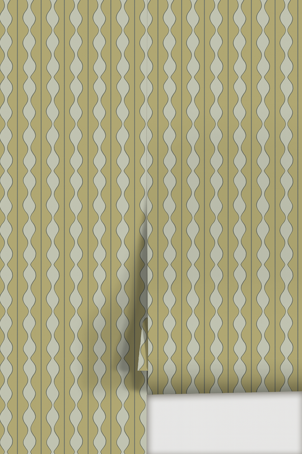 Rosario Stripe Wallpaper, key lime and sage