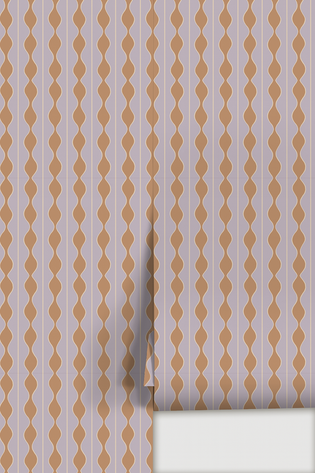 Rosario Stripe Wallpaper, lavender and peach