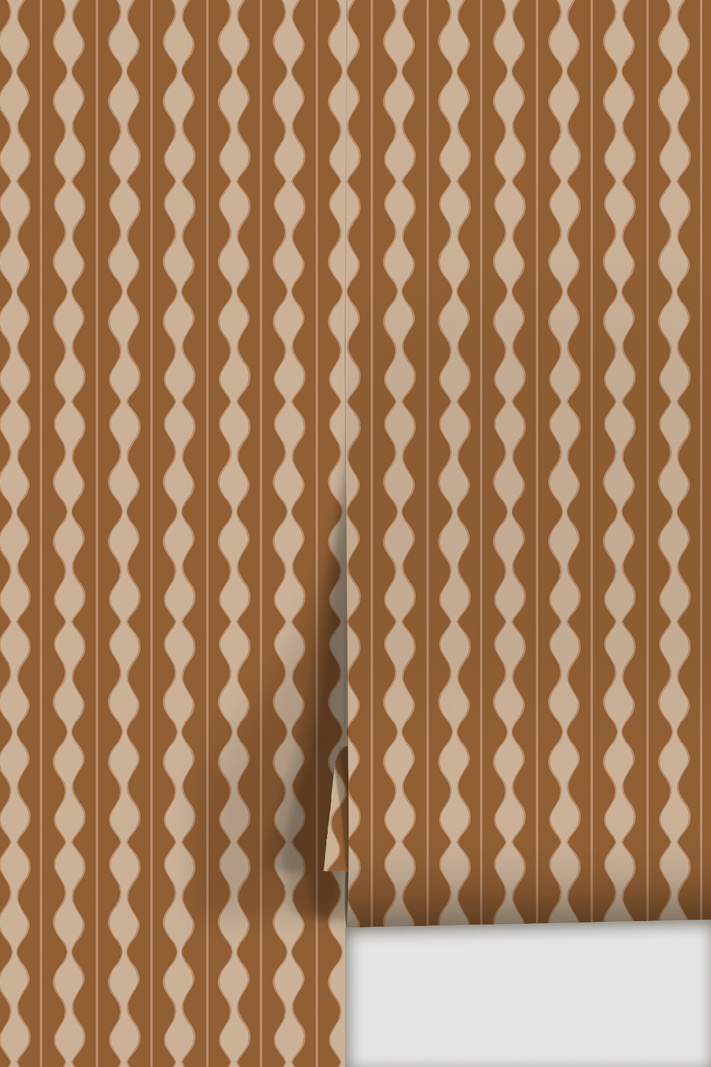 Rosario Stripe Wallpaper, toffee and salted caramel