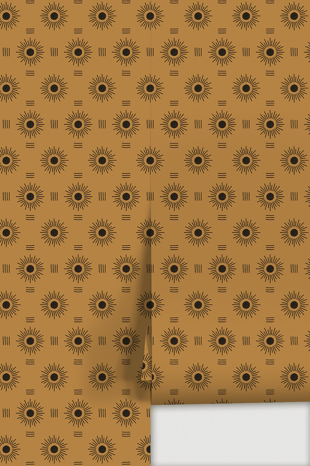 Sun Rays Wallpaper, toffee and black