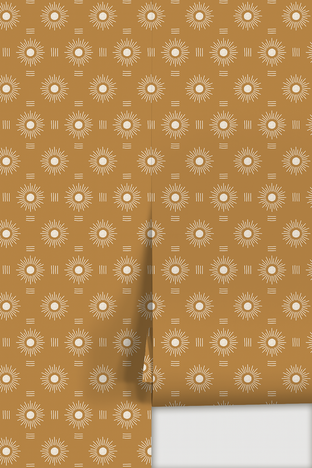 Sun Rays Wallpaper, toffee and white