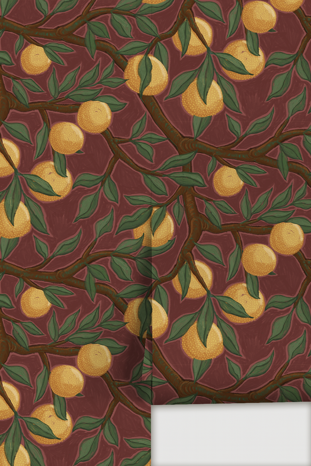 Valencia Grove Wallpaper, wine and marigold