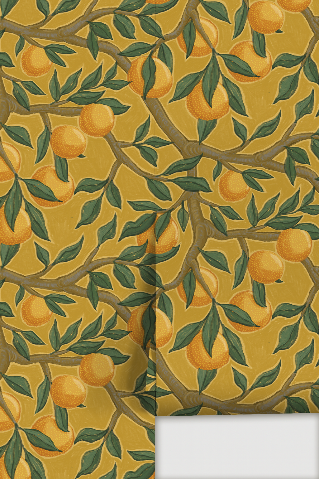 Valencia Grove Wallpaper, yellow and marigold