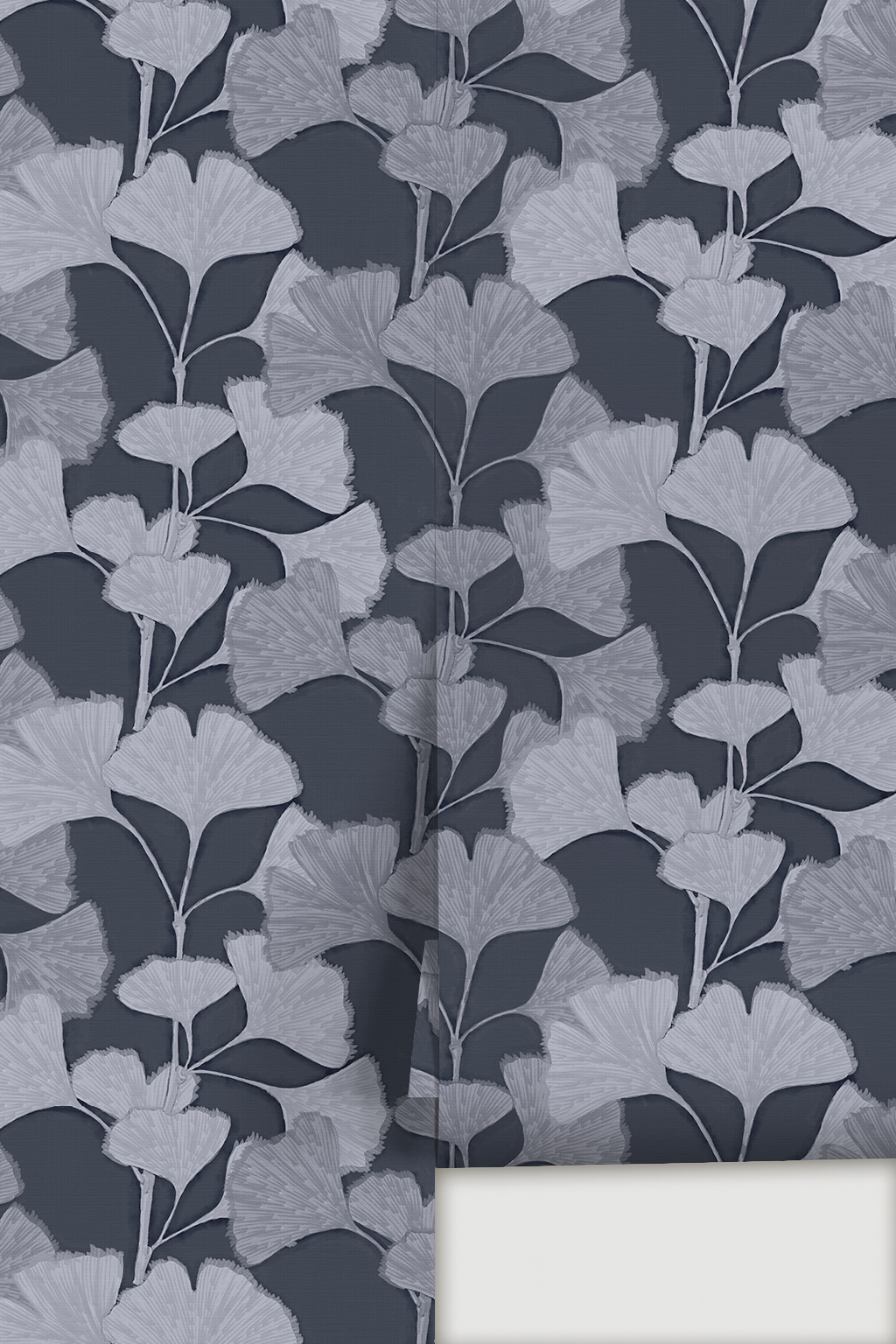 Ginkgo Vignette Wallpaper, blue