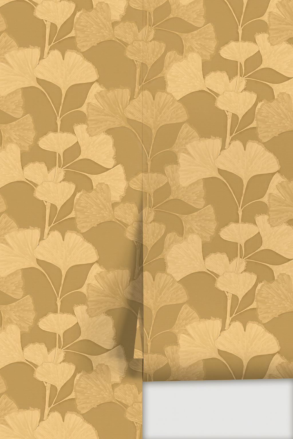 Ginkgo Vignette Wallpaper, butter