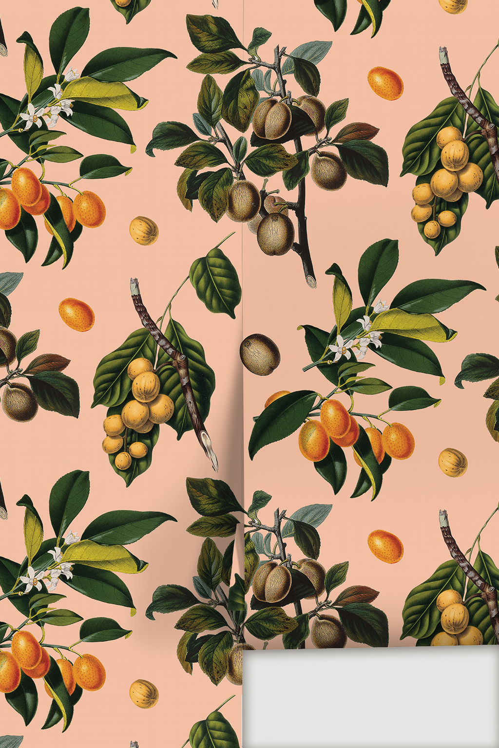 Vintage Orchard Wallpaper, peach