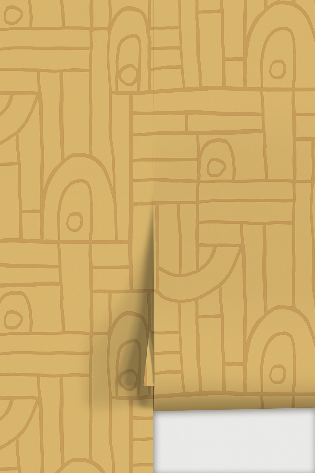 Deco Tile Wallpaper, butter yellow