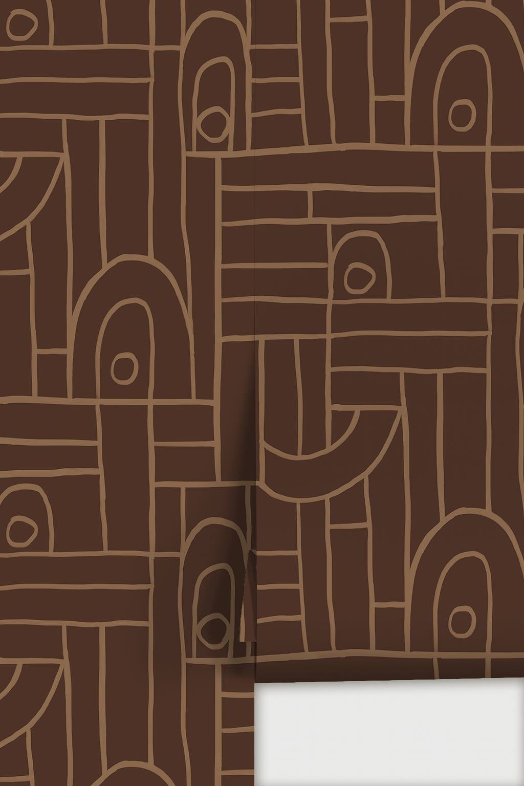 Deco Tile Wallpaper, coco and tan