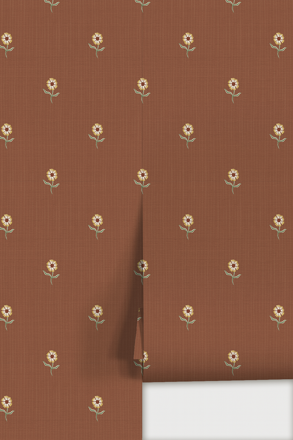 Daisy Dots Wallpaper, terra cotta