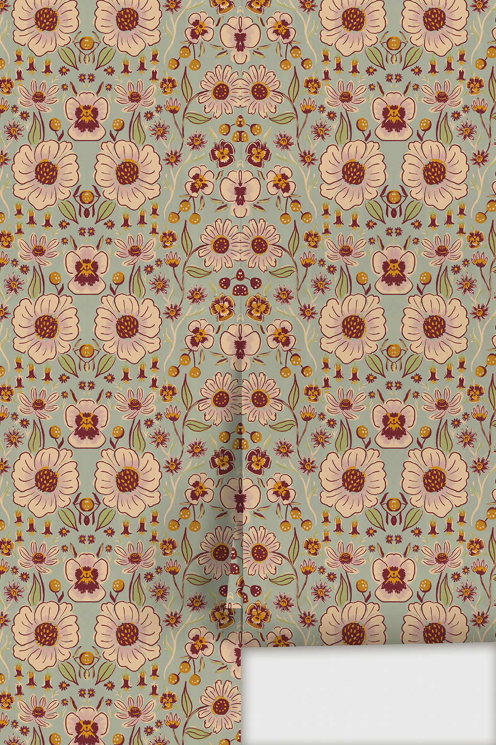 Meadow Bloom Wallpaper, mint