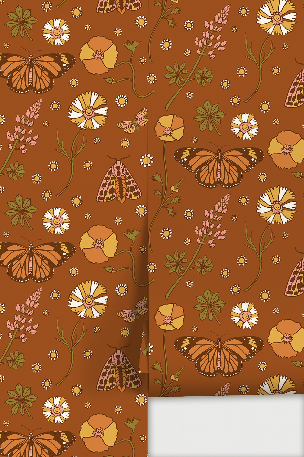 Poppy Please Wallpaper, rust