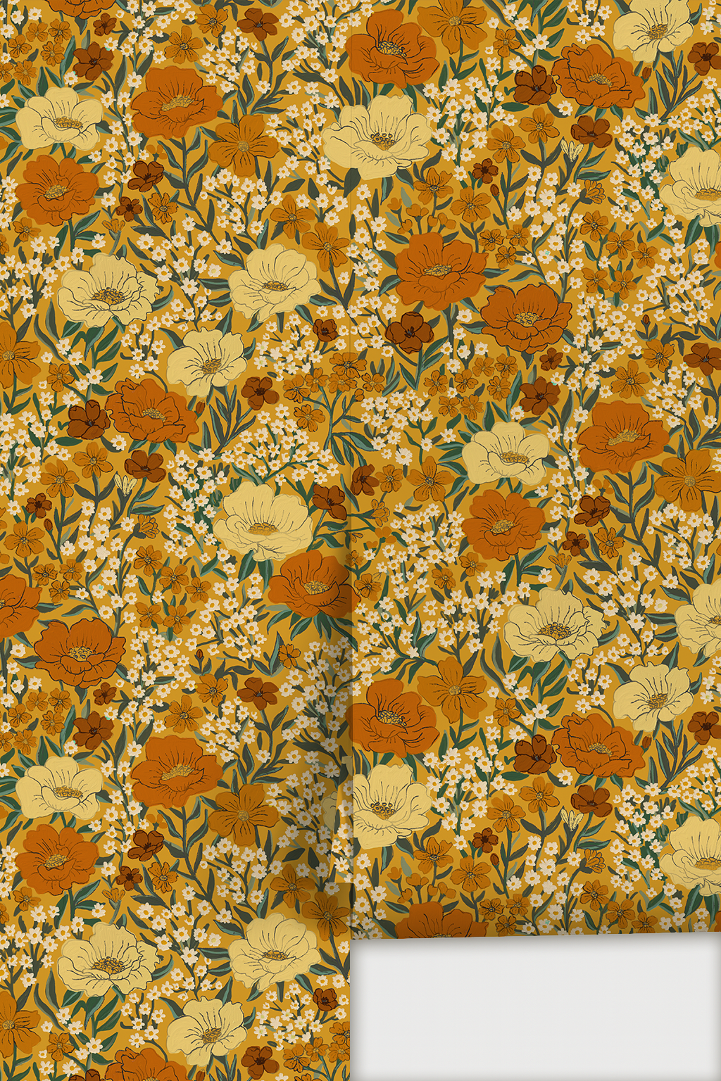 Wildflower Meadow Wallpaper, yellow