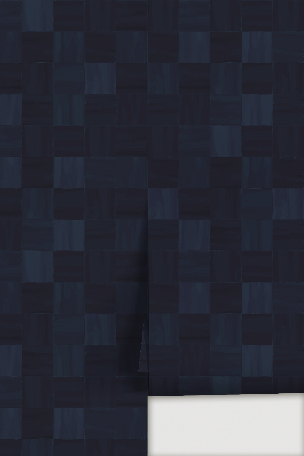 Zellige Wallpaper, dark blue